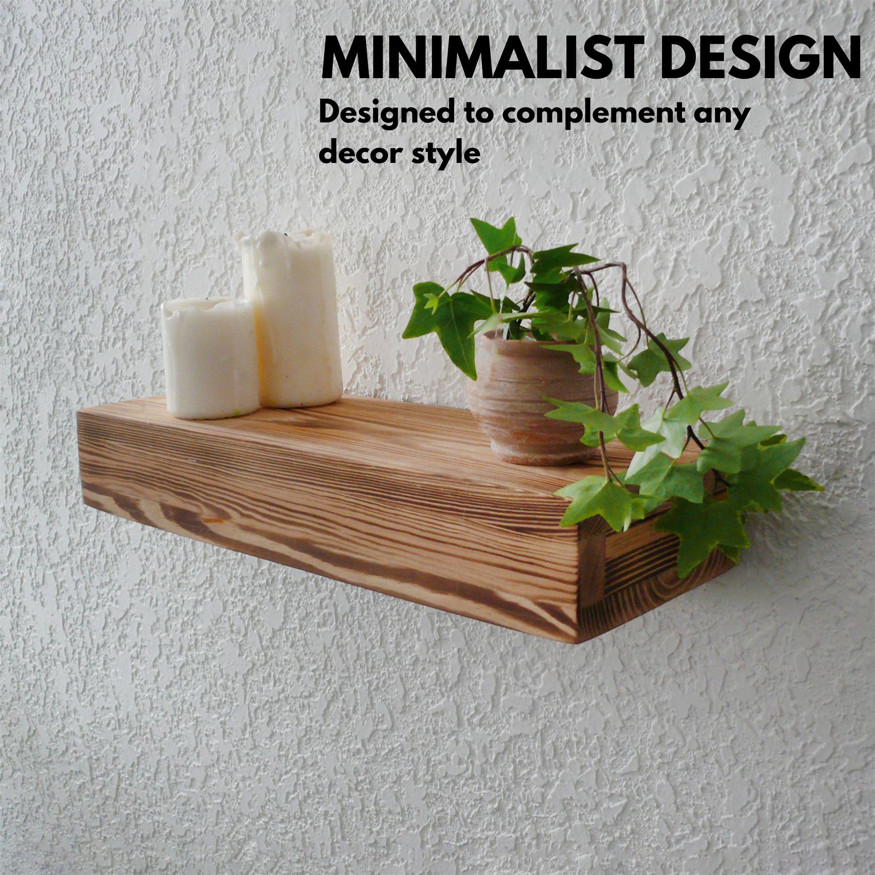 Floating Wood Shelves for Wall Flat Chunky Rustic Wall Mounted Floating Shelves