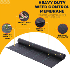 Weed Control Fabric Membrane Ground Sheet Cover - Roll of 6.56 x 65.62 Ft