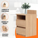 3 Drawers Bedside Cabinet 33cm Wide Nightstand for Bedroom Oak Sonoma Finish