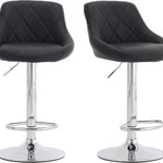 Bar Stools Set of 2 Swivel Height Adjustable Pub Chairs with Footrest Base
