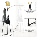 Coat Rack Stand Hall Tree Free Standing, Industrial Coat Tree with Hooks Black
