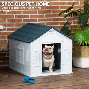 Dog House Outdoor Plastic Waterproof Ventilate Kennel Dog Shelter with Air Vents