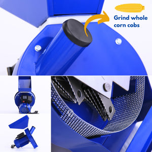 Electric Feed Mill Grinder -240kg/h- 4 Mesh Sizes| Grain Crusher Wheat Corn Oats