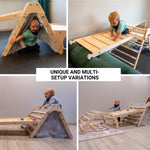 Pikler 5-in-1 Climbing Set | Indoor Gym, Desk & Tent | Montessori Playground