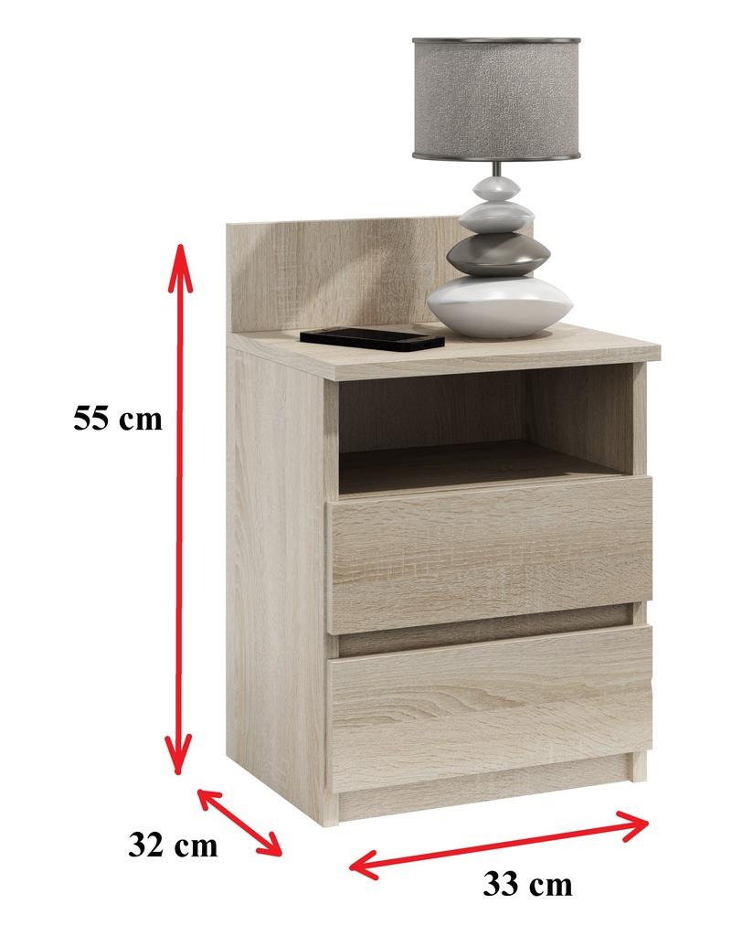 3 Drawers Bedside Cabinet 33cm Wide Nightstand for Bedroom