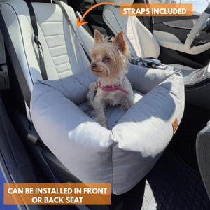 Dog Car Seat for Small & Medium Dogs - Travel Car Bed with Clip-on Dog Seat Belt, Non-Slip