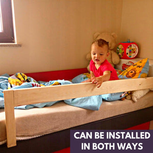 Universal Use Bed Guard Solid Wood Bed Rail For Toddlers Cot Bed Guard Bed Rails -  Secure Under Mattress Bed Guard for Toddler Bed