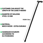 Solid Wooden Walking Sticks For Men With Ferrule, Handmade (93cm) 36.6" Height, Disability Aids Walking Sticks