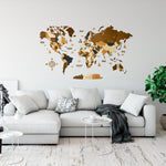 3D Wooden World Travel Map Rustic Wall Decor Office Wooden Travel Map- Home Decoration