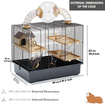 3-Tier Large Hamster Cage With Slide Hamster Tubes, Tunnel, Hamster Wheel, For Small Animal Mouse, Gerbil, Rodents - Hamster House with Accessories