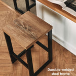 Kitchen Breakfast Bar Stools with Footrest - Wooden Stool for Living Room