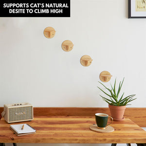 Wall Mounted Cat Steps Solid Wood Cat Wall Furniture With Felt