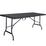 Folding Table with 70.8'' (180cm) Table Surface, High-Density Steel Frame Foldable Table for 6 Person