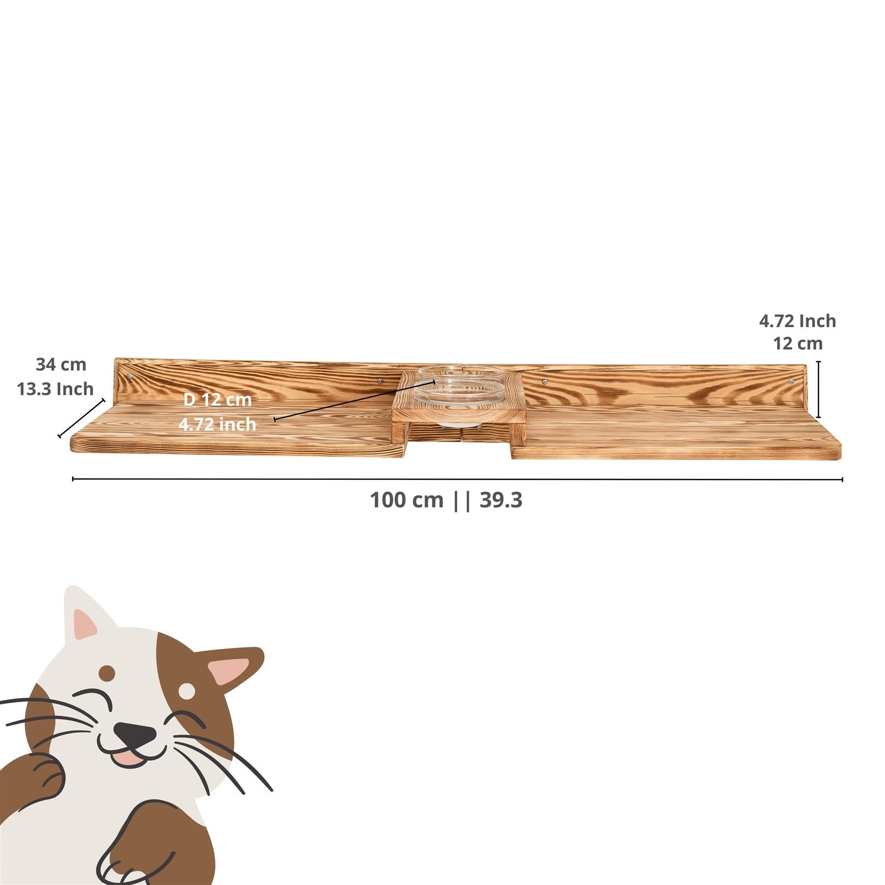 Raised Cat Bowls With Stand, Wall Mounted Pet Feeder,Perfect Gift For Pet Lovers