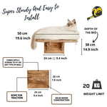 Wall Mounted Cat Square Steps with Bed - Cat Stepper Shelf - Wooden Cat Furniture
