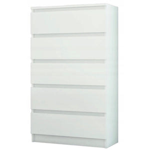 White Chest of Drawers Laminated Board Drawer Cabinet Modern Storage Furniture