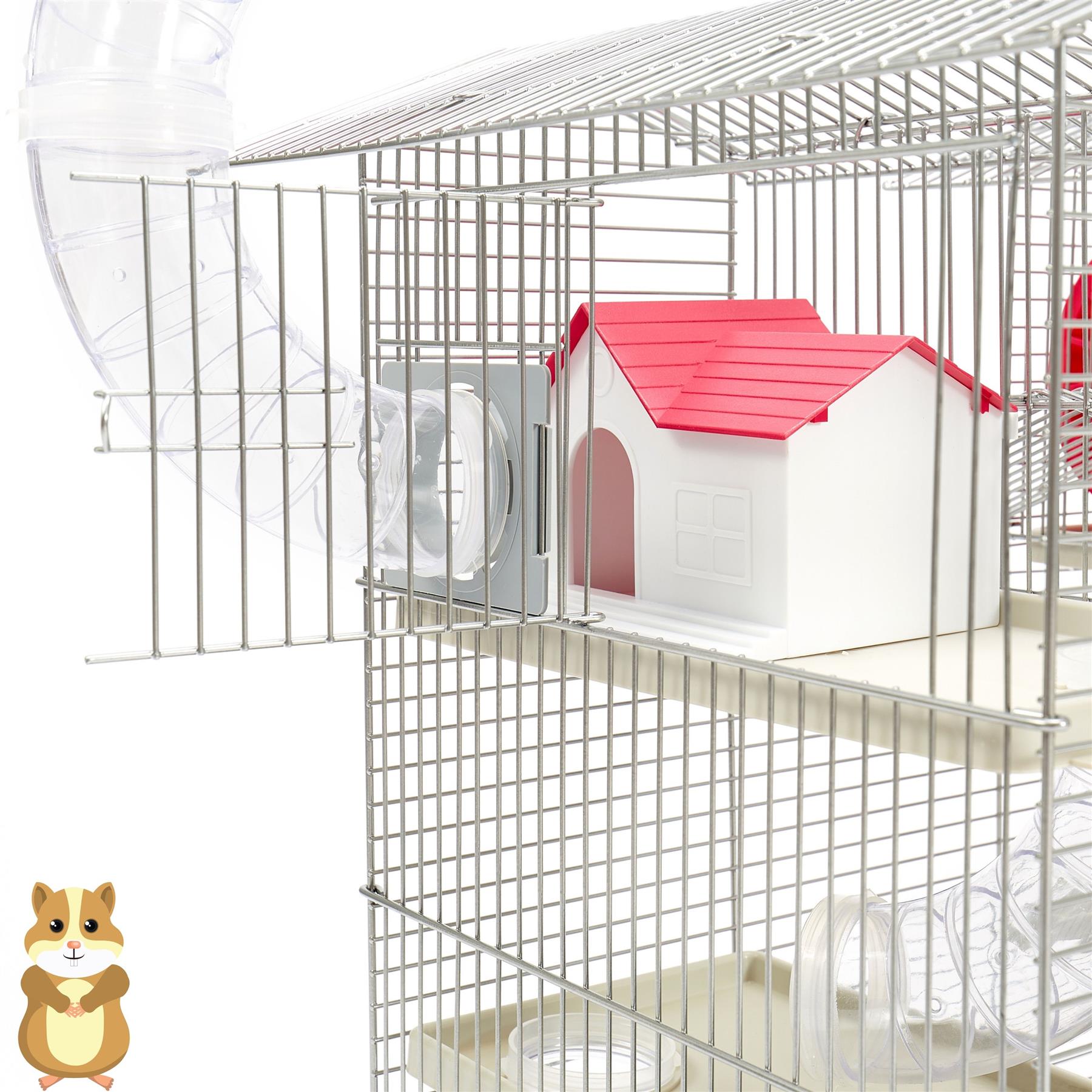 Hamster Cage w/ Wheel Pet Play Exercise 3 Tiers Mouse Rodents For Small Animals