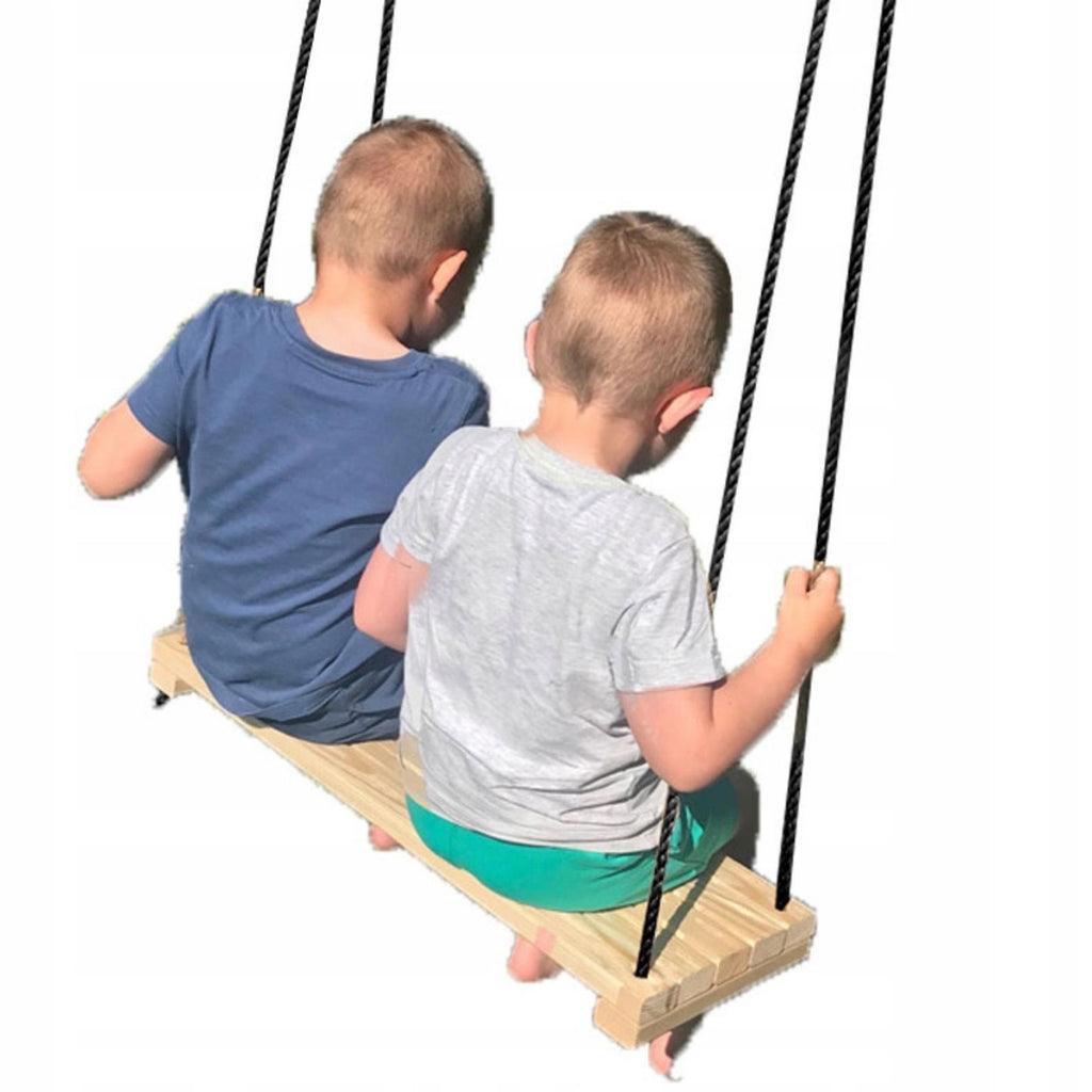 Wooden Garden Swing for Indoor Or Outdoor 27.5 inches (70 cm) Length Garden Seat - Porch Tree Swing Seat Set With Rope & Wide Seat