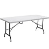 Folding Table with 70.8'' (180cm) Table Surface, High-Density Steel Frame Foldable Table for 6 Person