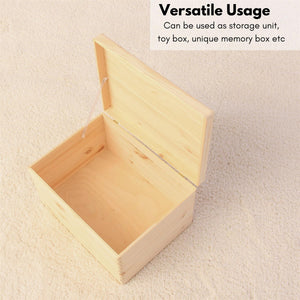 Multi-Purpose Wooden Storage Box with Lid, Perfect Toy Box Organizer and Memory Box Storage Unit