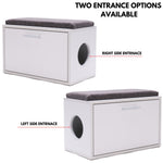 Versatile Cat Litter Box Enclosure 23.6'' Long,  Indoor Dog House with Furniture Hidden,  Entryway Bench with Cushion