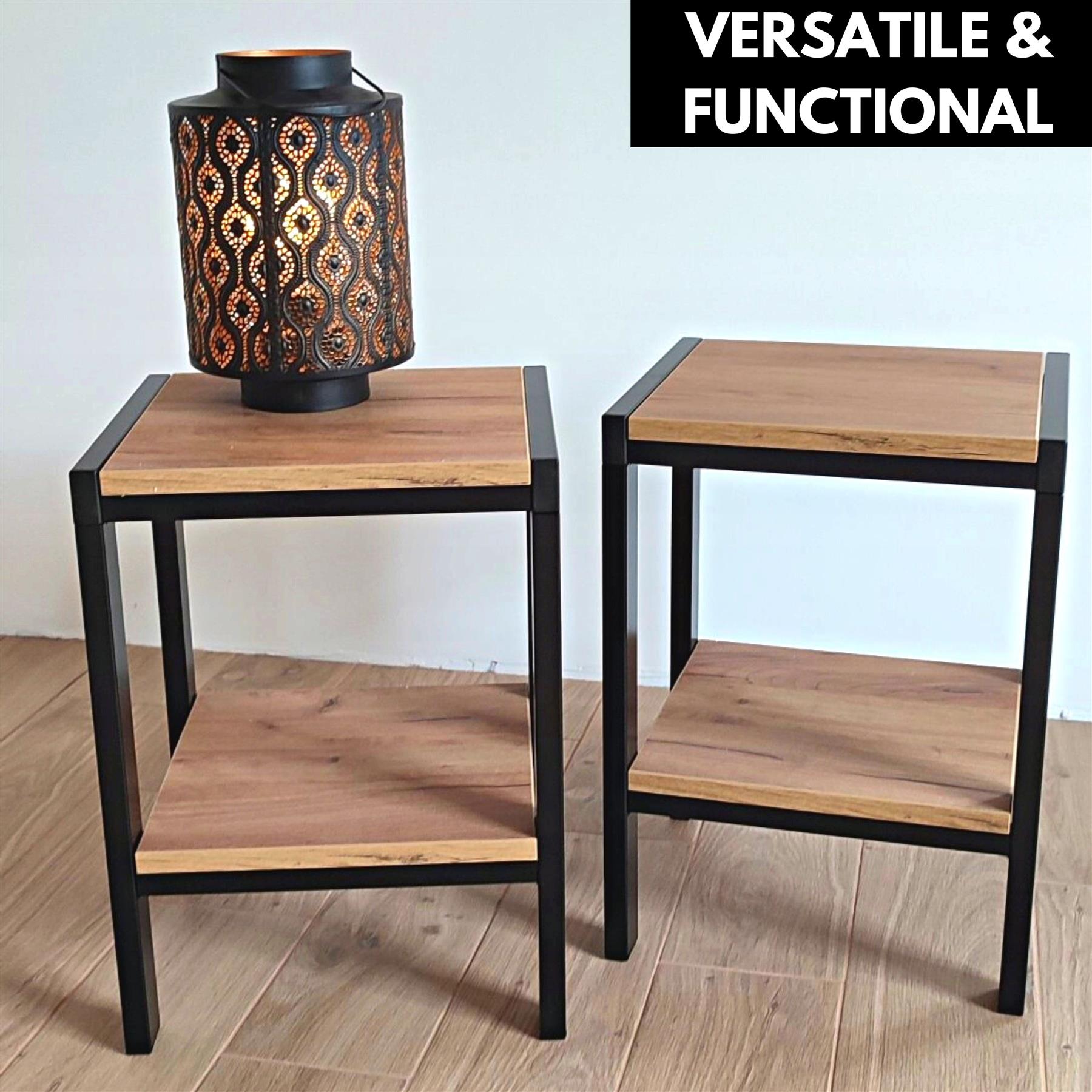 Living Room Small Side Table - Fully Assembled Powder Painted Small End Tables for Small Spaces