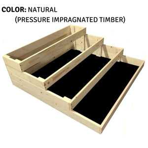 4 Tiered Raised Beds For Garden - Large Wooden Planters - Organic Garden Bed