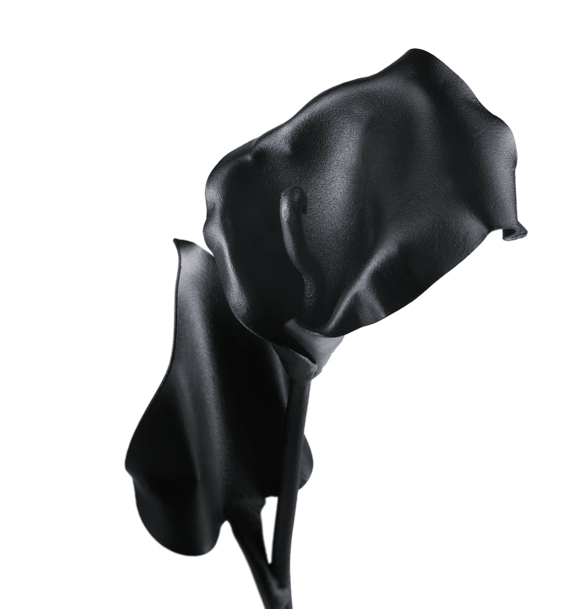Hand Forged Standing Calla lily - 6th Anniversary Gift Everlasting Calla Lily - Painted Matte Black - Sixth Anniversary idea
