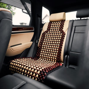 Bead Seat Cover From Quality Natural Wood Beads - Universal Fit - Light Colour Tone