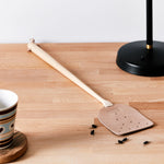 Fly Swat Made Frm Leather Swatter And Wooden Durable Wood Handle - Havy Duty Flyswatter - Practical Housewarming Gift
