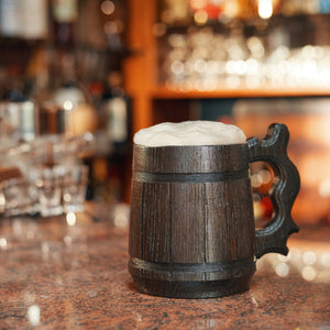 Handcrafted Dark Oak Wood Beer Mug