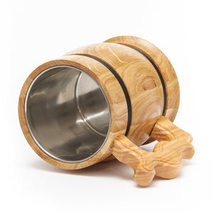Handcrafted Oak Wood Beer Mug