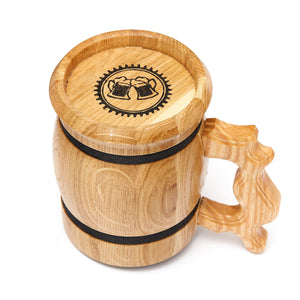 Handcrafted Oak Wood Beer Mug