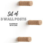 Set Of 3 Wall Mounted Seisal Rope Cat Post Steps - Durable Wood Cat Stepper Shelf - Wooden Cat Wall Furniture