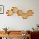 Honeycomb Cat Perch - Hexagon Wall Mounted Cat Furniture - Wooden Cat Climbing Shelf in Hexagonal Shape