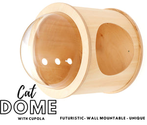 Panoramic Dome Cat Perch - Unique And Modern Wall Mounted Pet Round Shape Cat Cave Bed Furniture - Handrafted Cat Nap Cocoon
