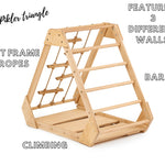 Wooden Montessori Climbing Pikler Triangle Frame Ladder With Sliding Board