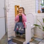 Kids Bathroom And Toilet Step Stool Kids Tower - Perfect Potty And Personal Hygiene And Hand Washing Aide For Toddlers - Squat Poop Stoop